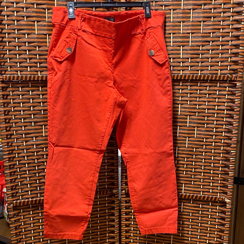 Soho Red/Orange Cropped Ankle Pants